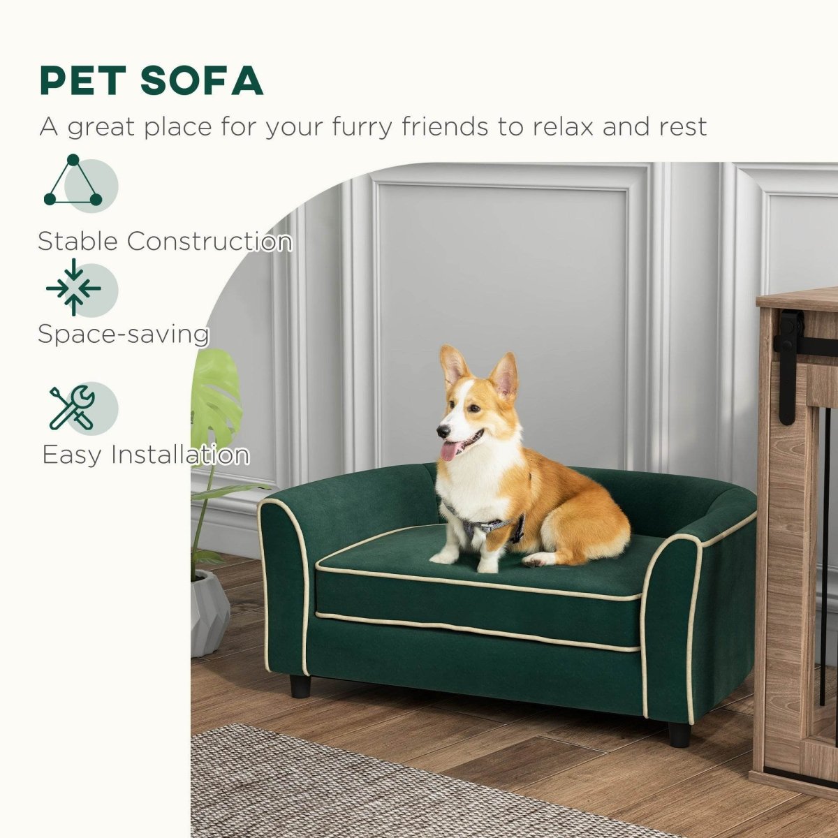 Soft Dutch Velvet Pet Dog Couch With Washable Cover - Sleep Galleria
