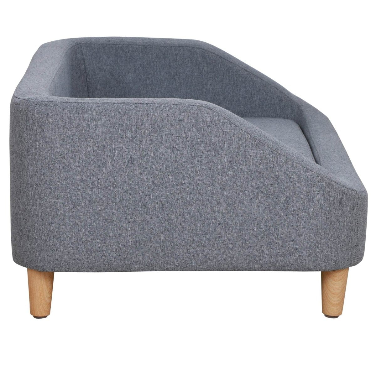 Wood Frame Gray Linen Fabric Pet Sofa - Sleep Galleria