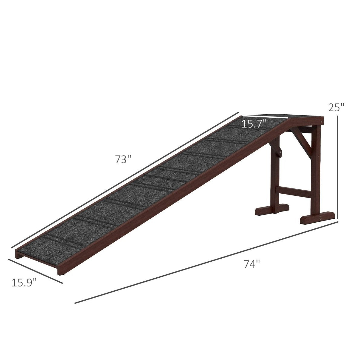 Wooden Pet Ramp With Anti-Slip Carpet Platform - Sleep Galleria