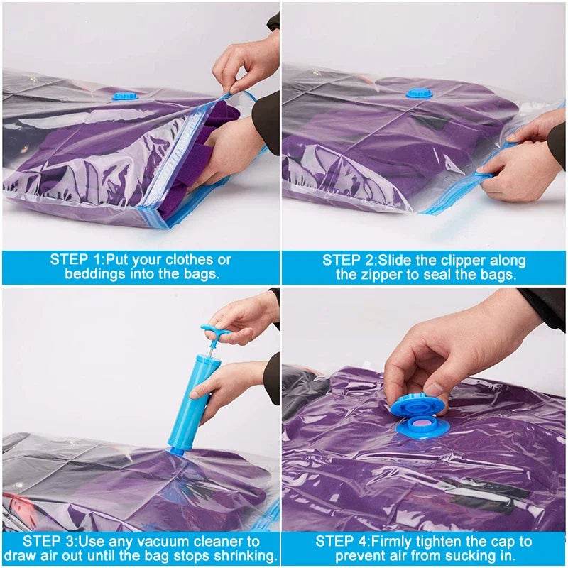 Vacuum Storage Bags Set for Clothes and Bedding - Omega Lifestyles