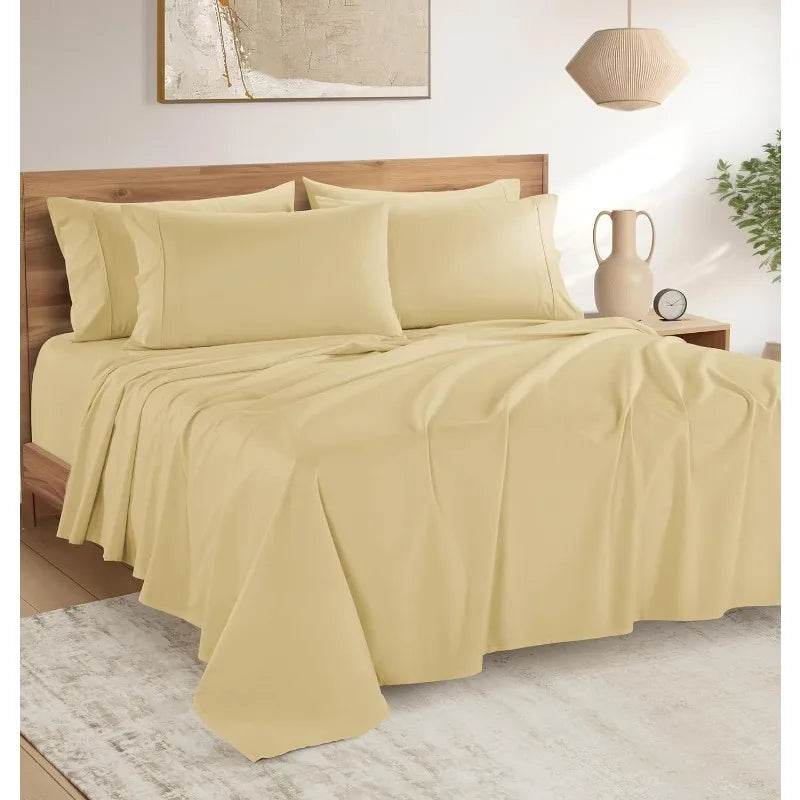 6-Piece Cotton Percale Sheet Set - Omega Lifestyles