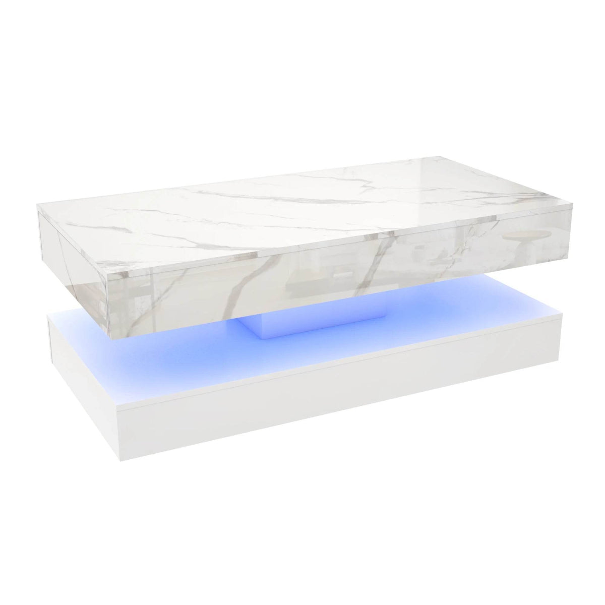 Modern LED Coffee Table With Storage Drawers - Omega Lifestyles