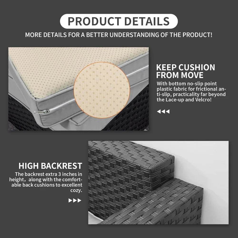 7-Piece Outdoor Wicker Furniture Set With Fire Pit Table - Omega Lifestyles