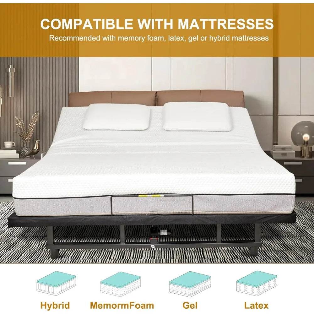 Adjustable Fabric Covered Bed Frame With Wireless Remote - Omega Lifestyles