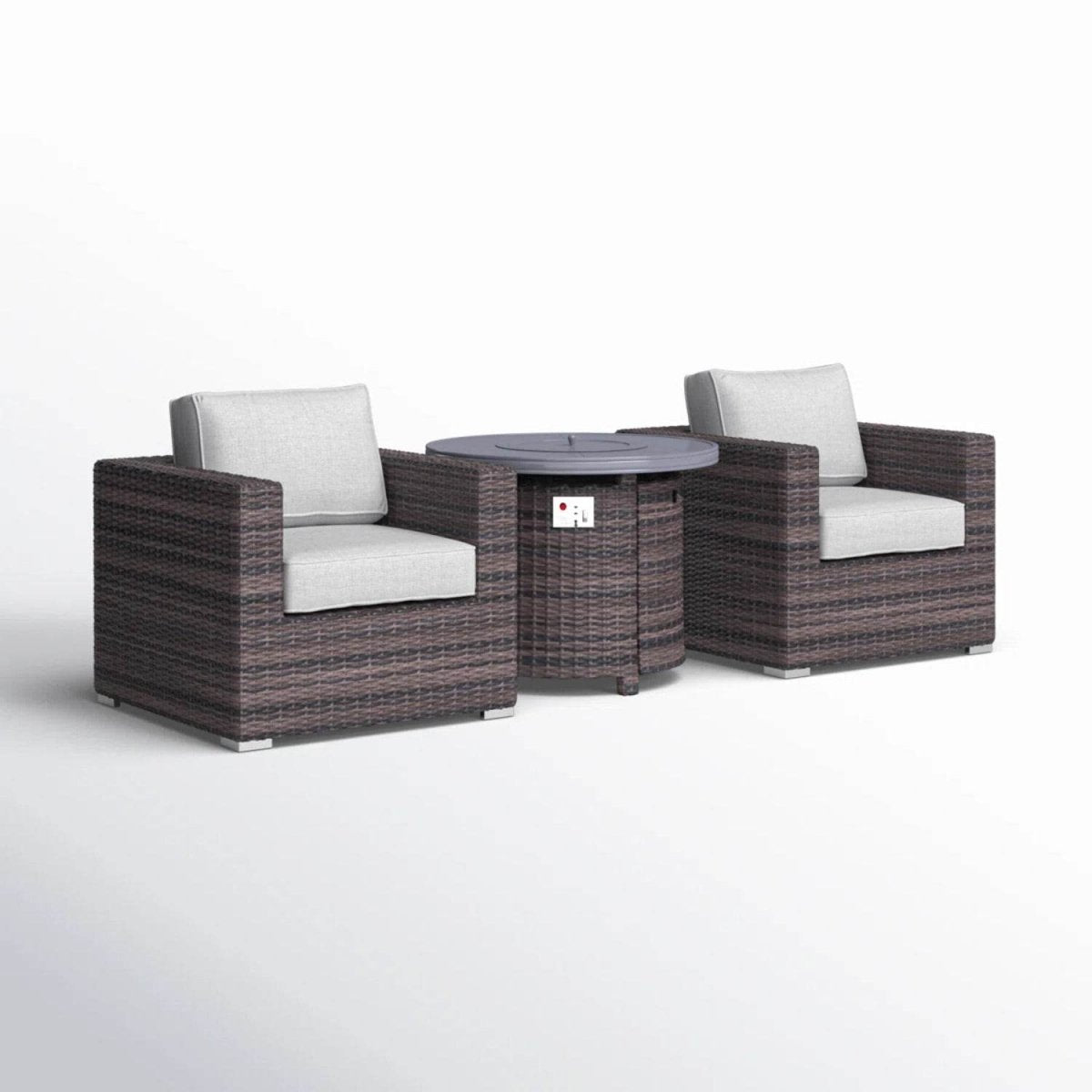 3 - Piece Modern Rattan Patio Sofa Set With Cushions - Reposea - Omega Lifestyles