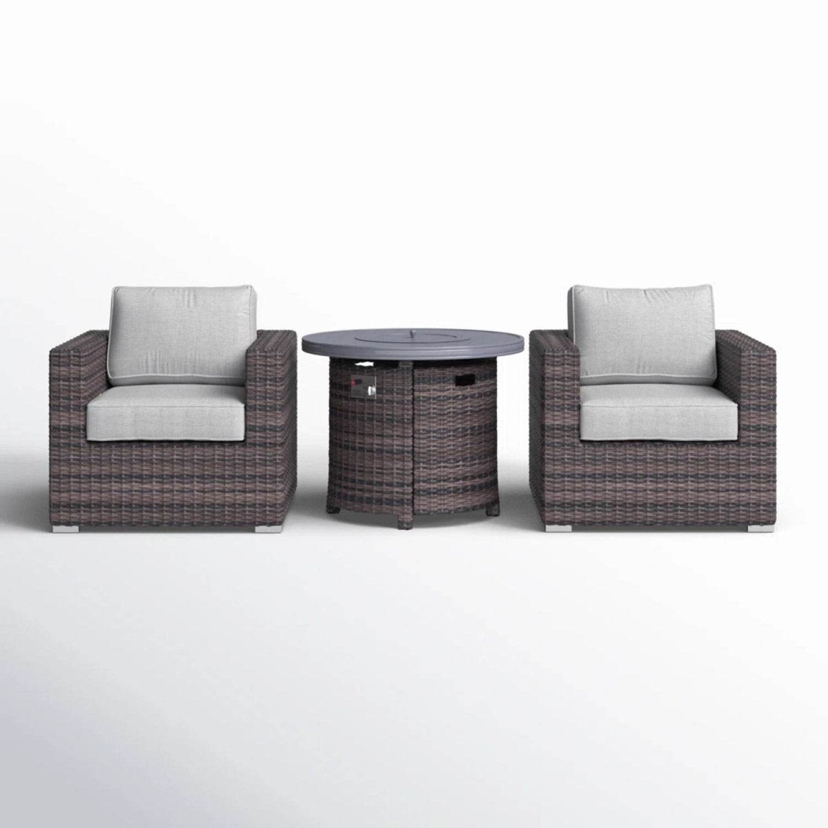 3 - Piece Modern Rattan Patio Sofa Set With Cushions - Reposea - Omega Lifestyles