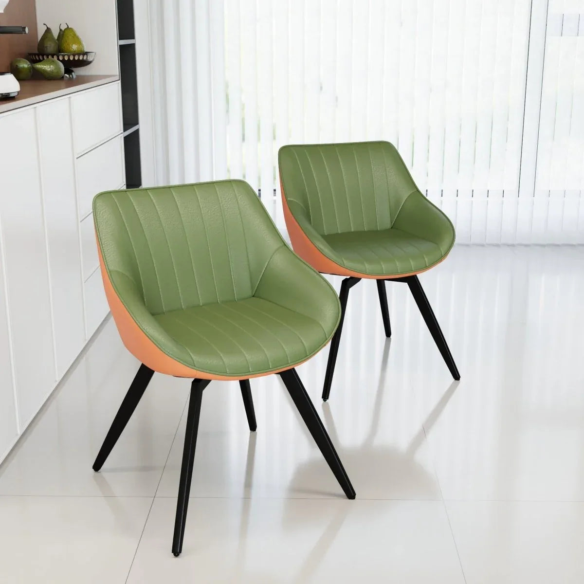 3-Piece Modern Round MDF Coffee Table And PU Chairs Set - Omega Lifestyles