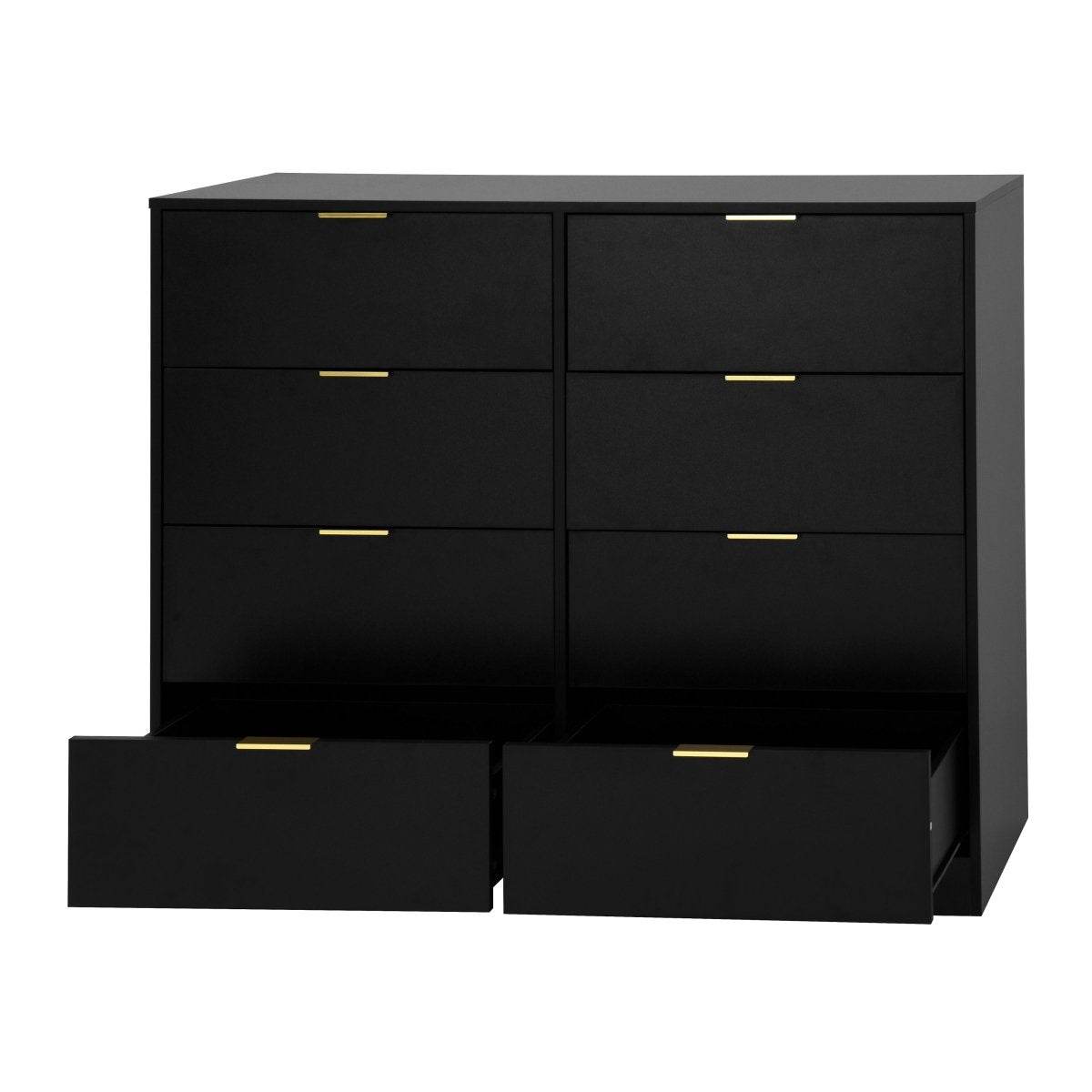 8-Drawer Black Particle Board Wood Dresser - Sleep Galleria