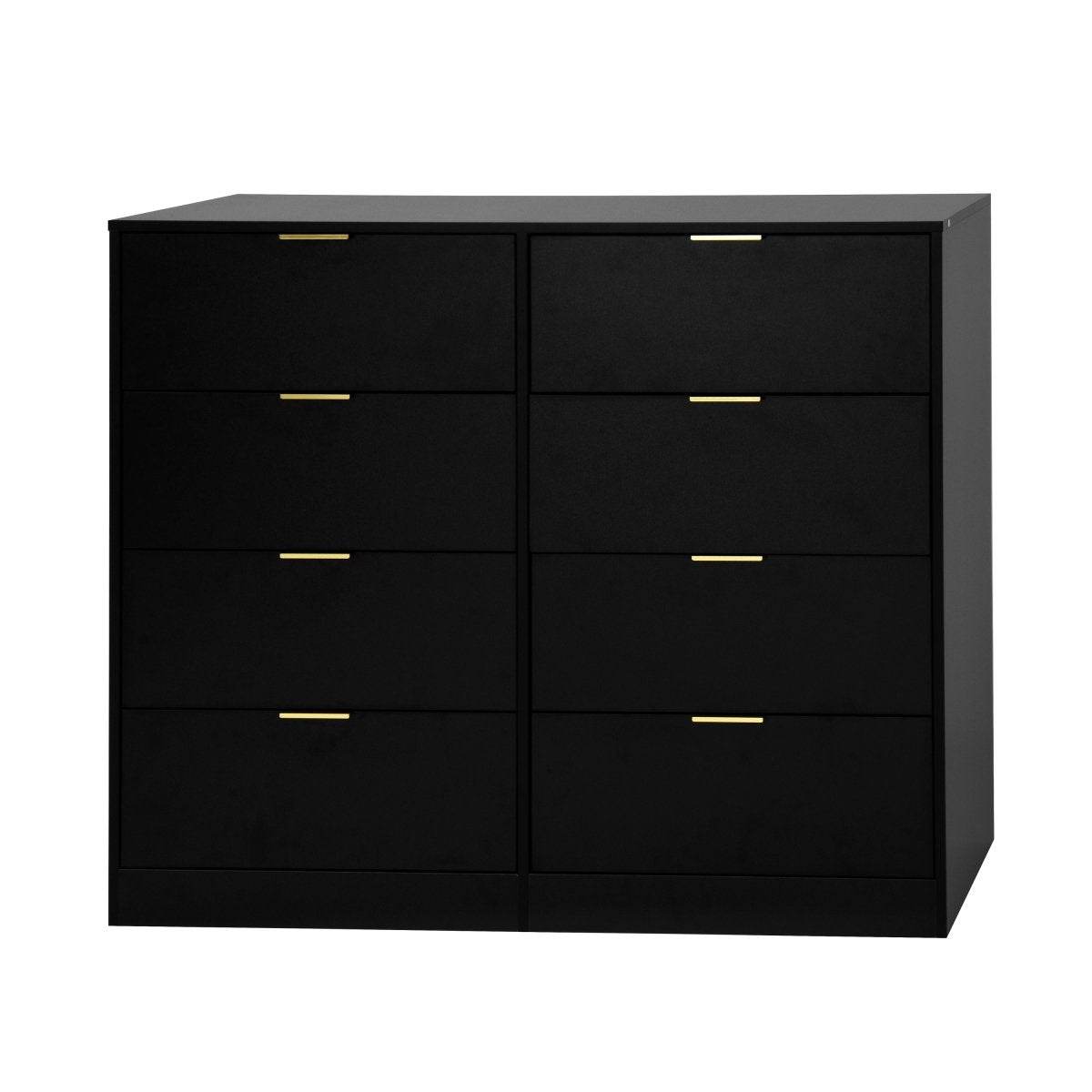 8-Drawer Black Particle Board Wood Dresser - Sleep Galleria