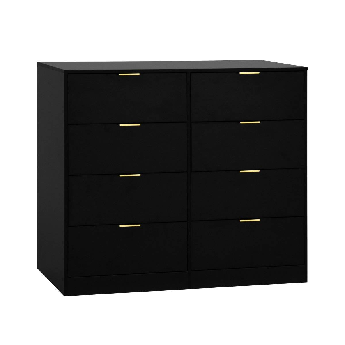 8-Drawer Black Particle Board Wood Dresser - Sleep Galleria