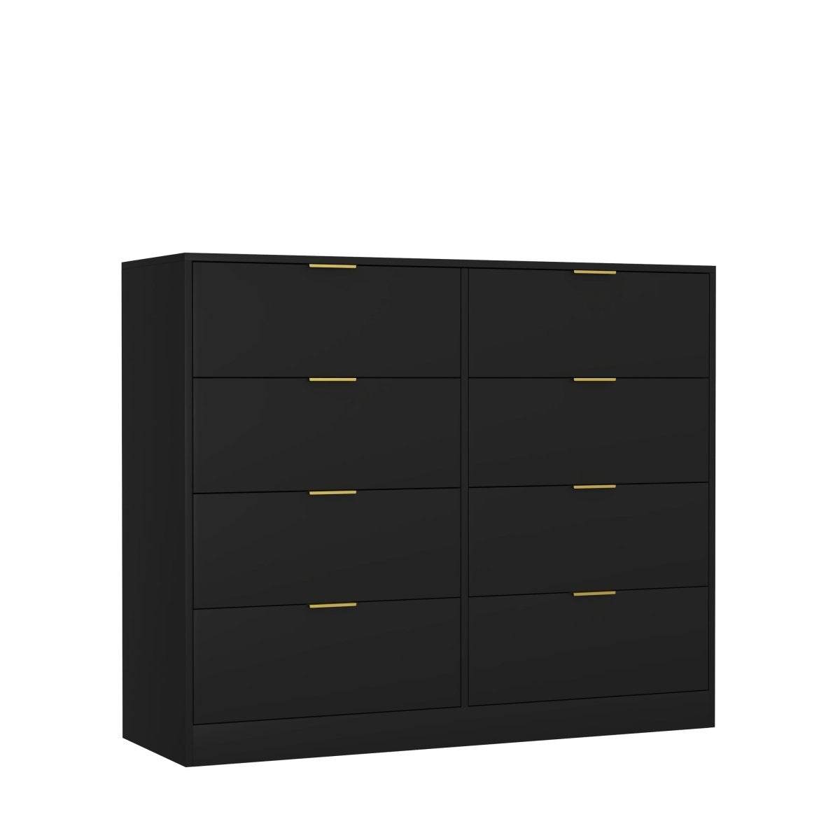 8-Drawer Black Particle Board Wood Dresser - Sleep Galleria