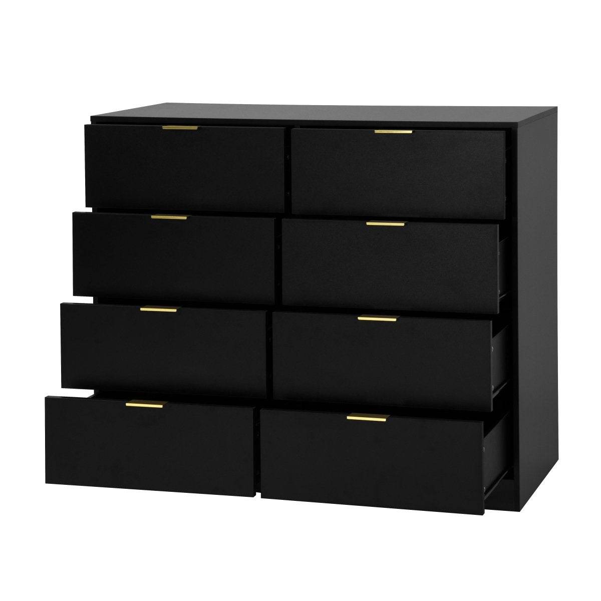 8-Drawer Black Particle Board Wood Dresser - Sleep Galleria