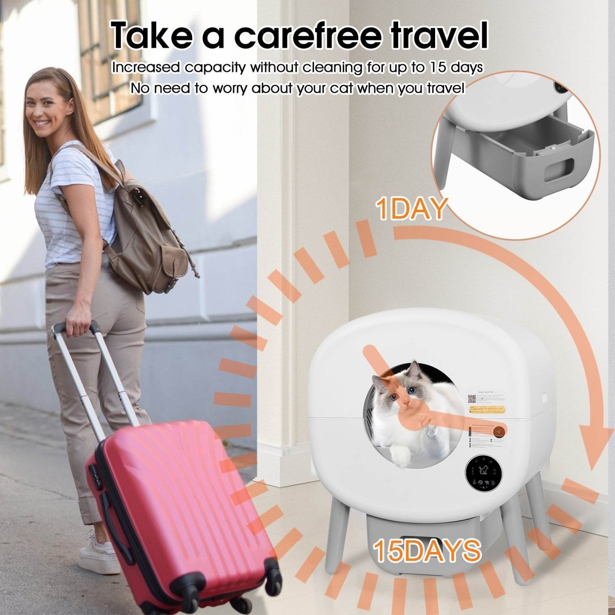 Automatic Smart Large Capacity Self - Cleaning Cat Litter Box - Reposea - Omega Lifestyles
