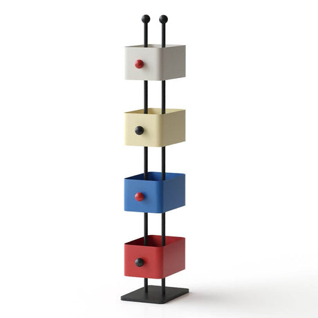 Colorful Metal Cube Bookshelf Four-Shelf Corner Shelf - Sleep Galleria