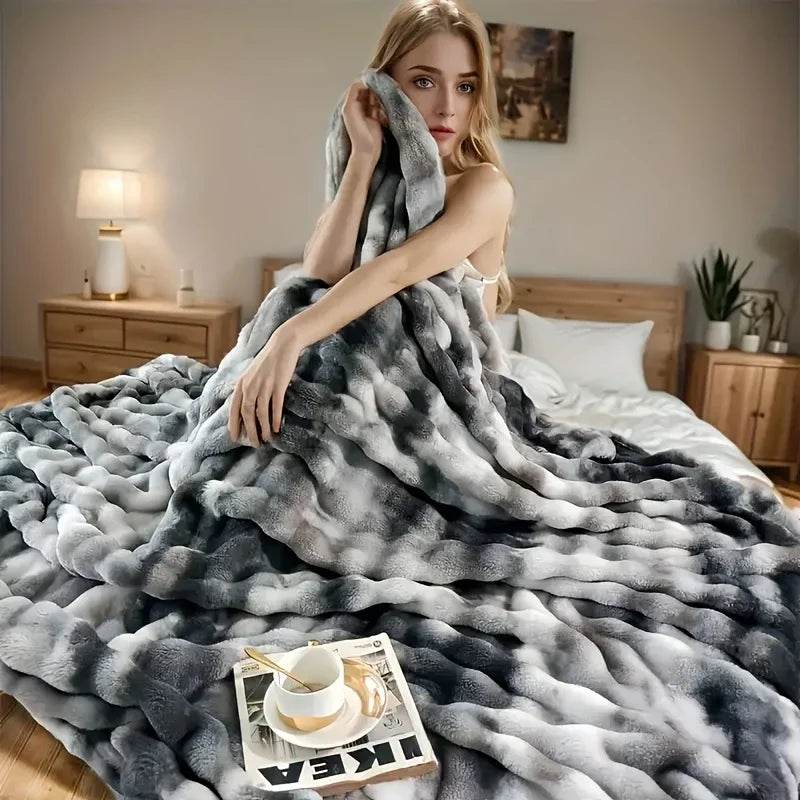 Cozy Soft Faux Rabbit Fleece Throw Blanket - Sleep Galleria