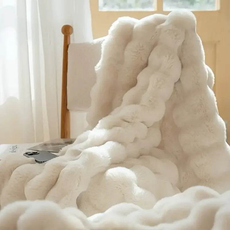 Cozy Soft Faux Rabbit Fleece Throw Blanket - Sleep Galleria