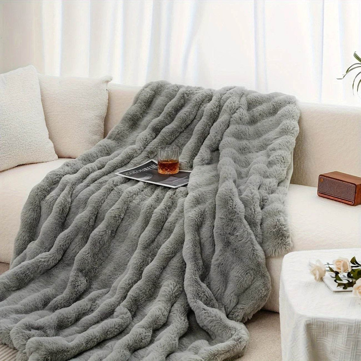Cozy Soft Faux Rabbit Fleece Throw Blanket - Sleep Galleria