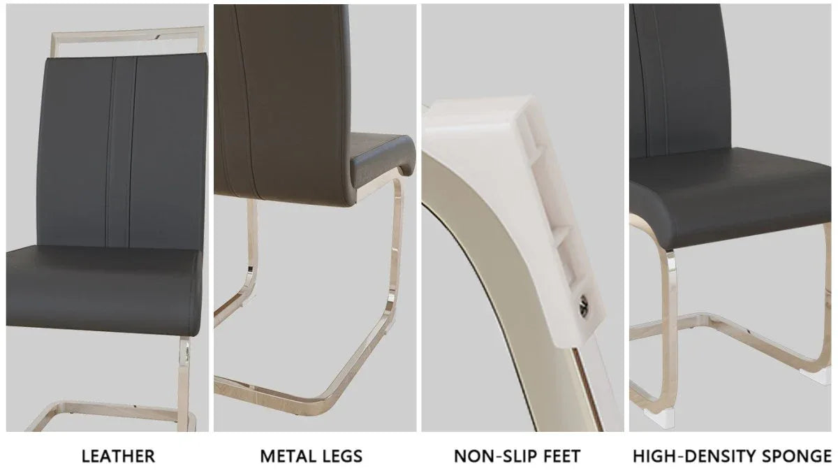 Expandable Modern Grey MDF Dining Table Set With Chairs - Omega Lifestyles