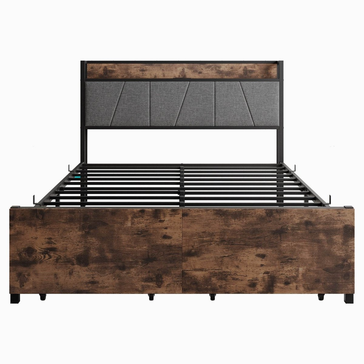 Full Size Bed Frame With Storage Headboard And Charging - Reposea - Omega Lifestyles