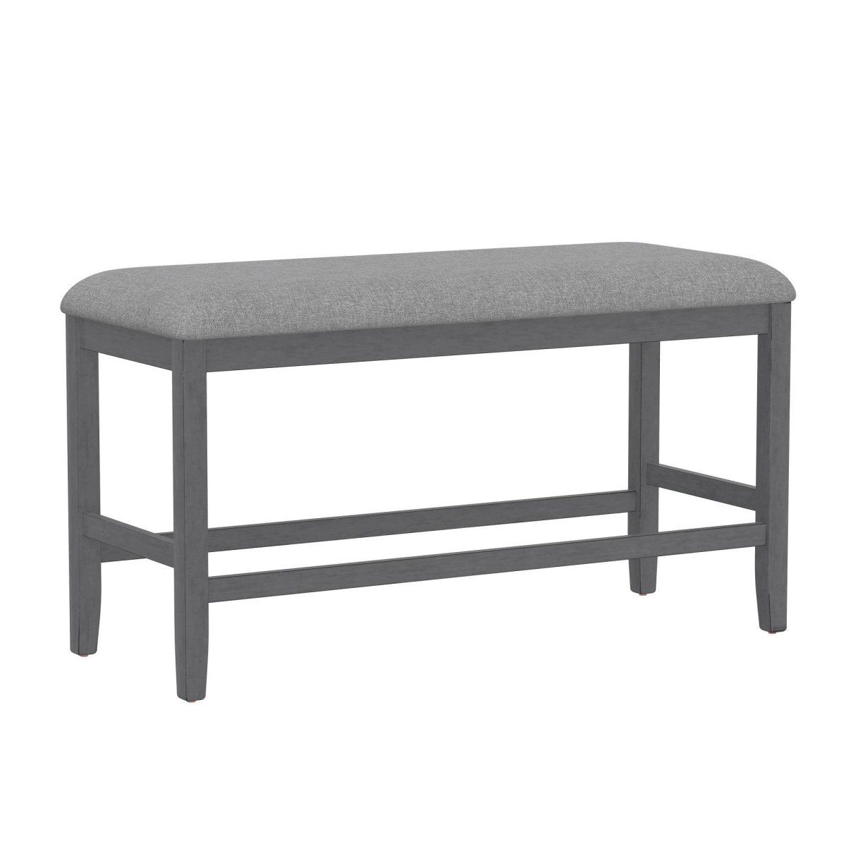 Gray Solid Wood Foam Filled Gathering Height Bench - Reposea - Omega Lifestyles