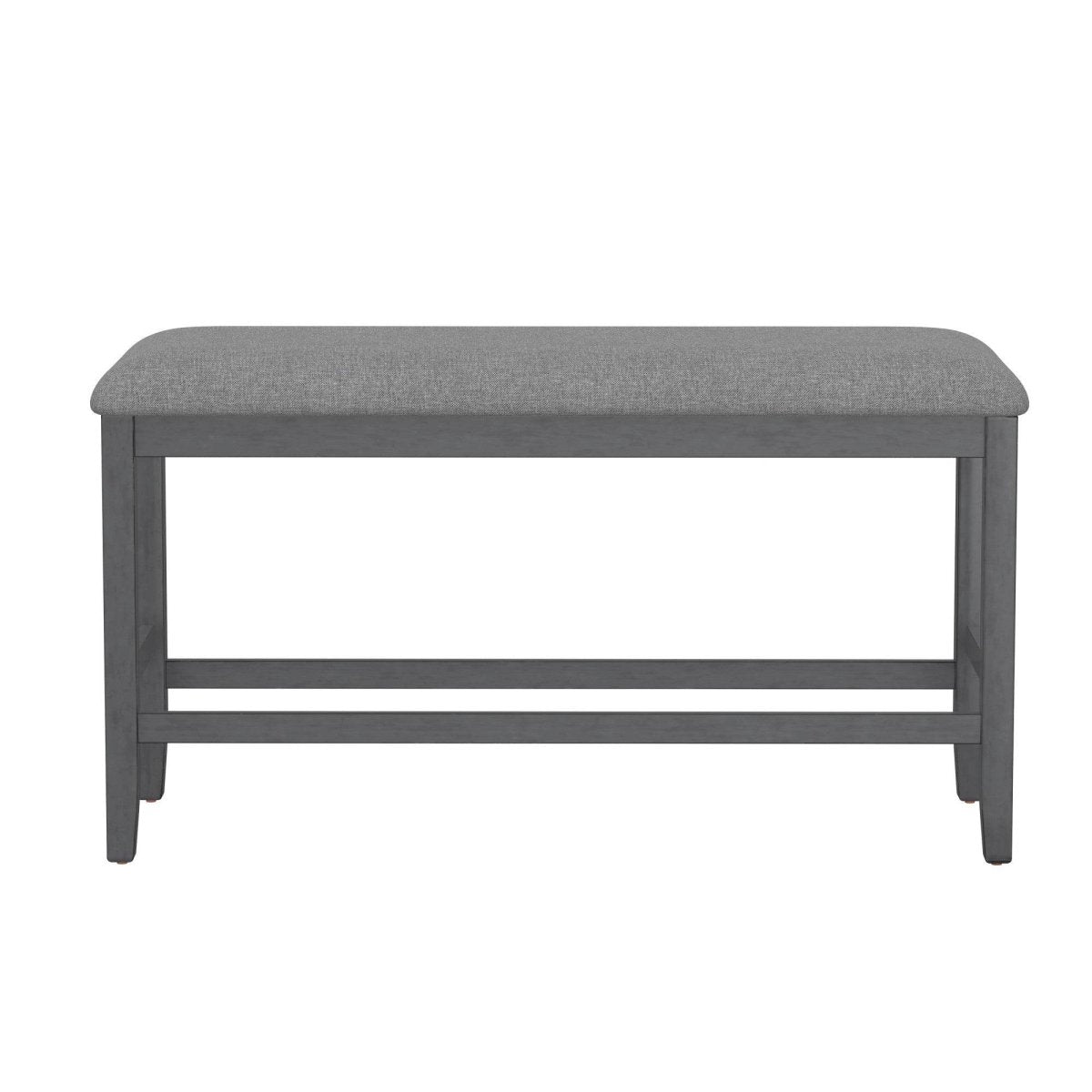 Gray Solid Wood Foam Filled Gathering Height Bench - Reposea - Omega Lifestyles