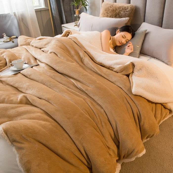 Heated Anti-Pilling Wool Throw Blanket Winter Cozy - Sleep Galleria