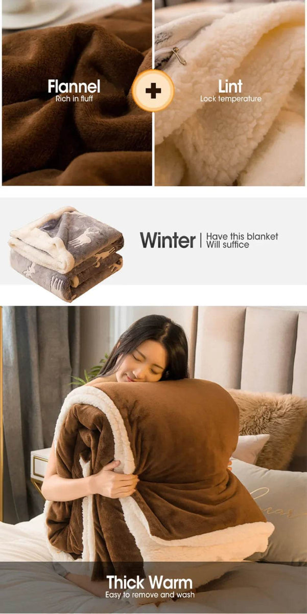 Heated Anti-Pilling Wool Throw Blanket Winter Cozy - Sleep Galleria