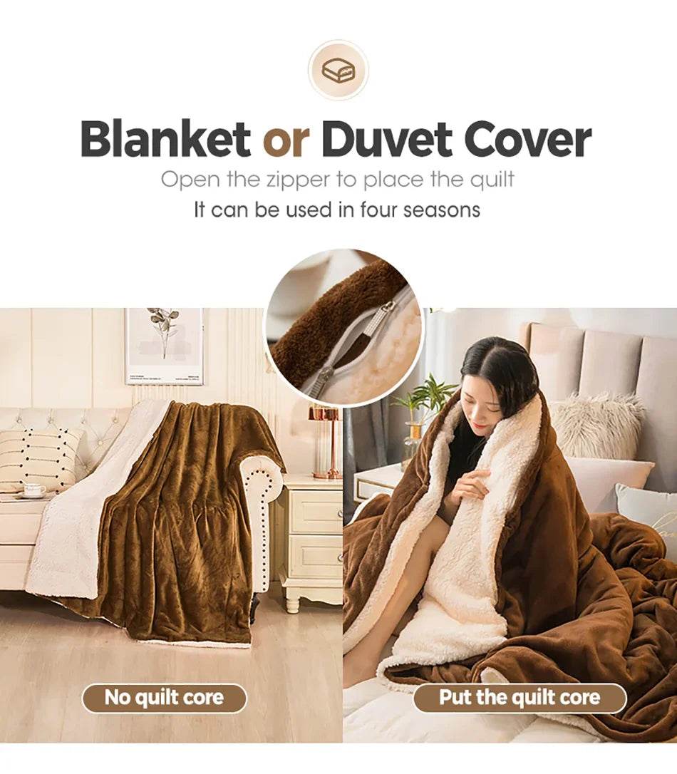 Heated Anti-Pilling Wool Throw Blanket Winter Cozy - Sleep Galleria