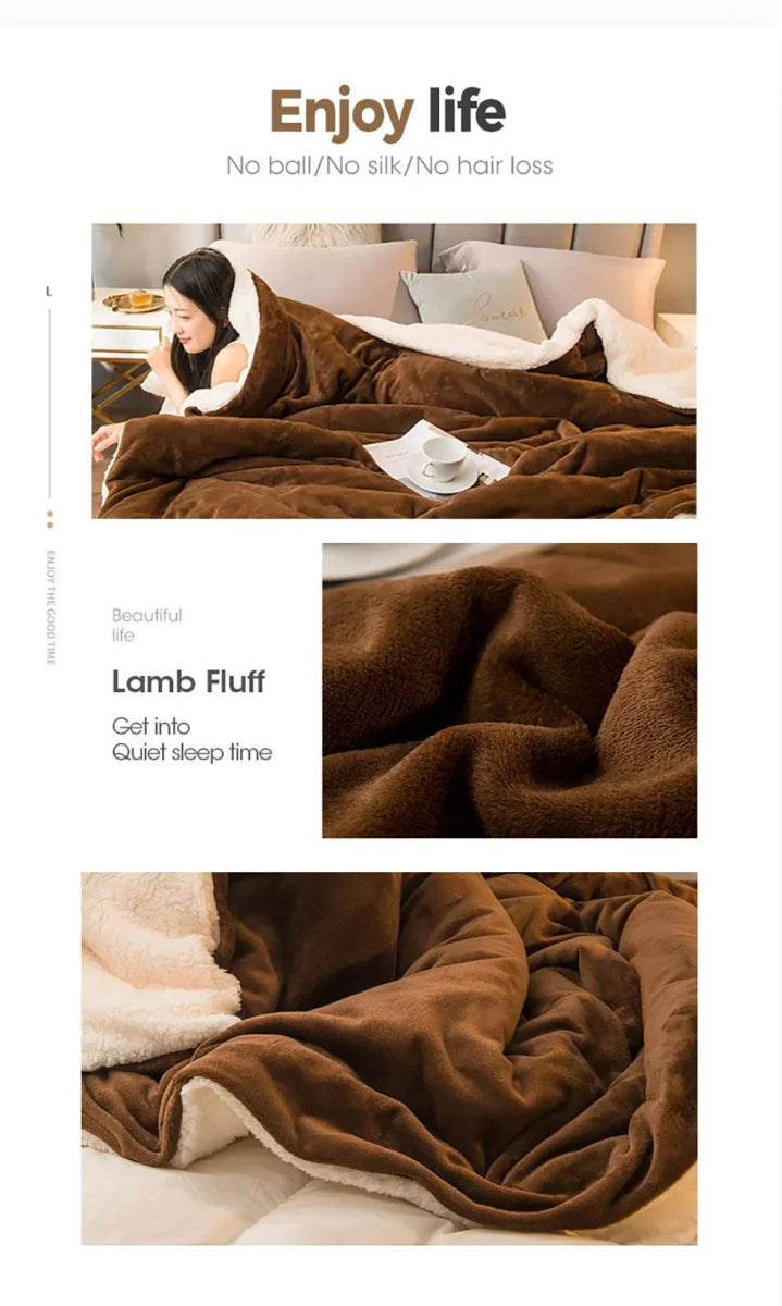 Heated Anti-Pilling Wool Throw Blanket Winter Cozy - Sleep Galleria