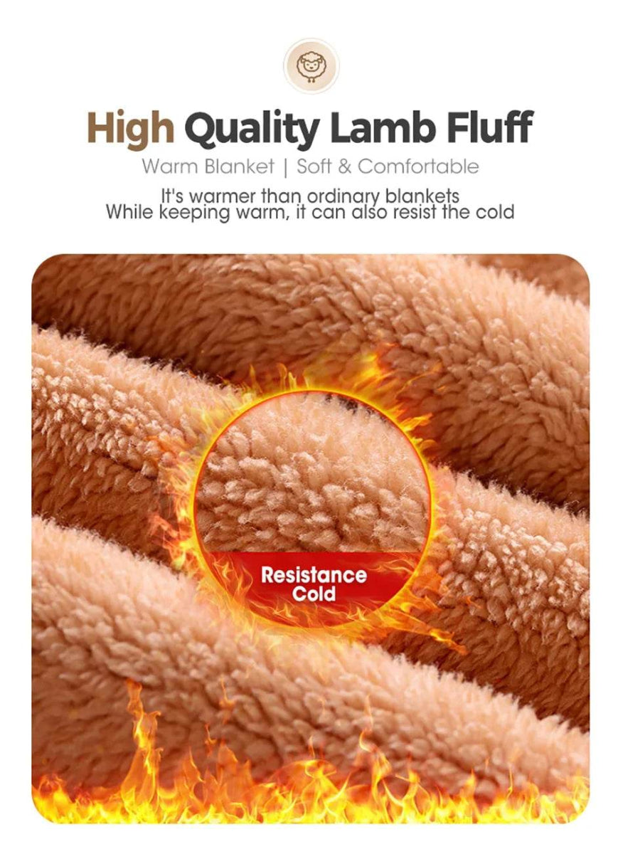 Heated Anti-Pilling Wool Throw Blanket Winter Cozy - Sleep Galleria