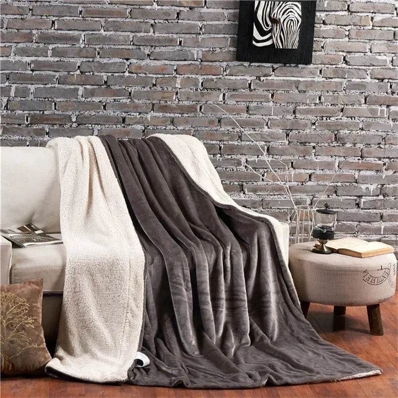 Heated Anti-Pilling Wool Throw Blanket Winter Cozy - Sleep Galleria
