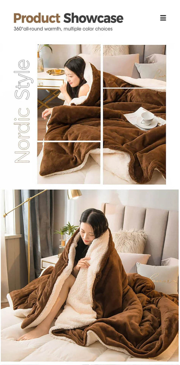 Heated Anti-Pilling Wool Throw Blanket Winter Cozy - Sleep Galleria