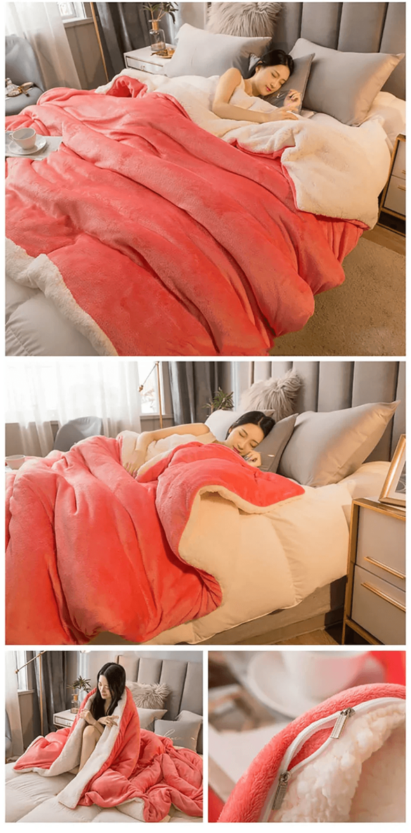 Heated Anti-Pilling Wool Throw Blanket Winter Cozy - Sleep Galleria