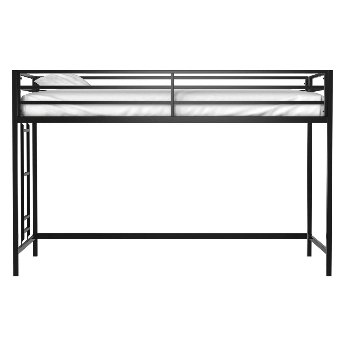 Junior Twin Metal Loft Bunk Bed With Ladder And Guardrails - Reposea - Omega Lifestyles