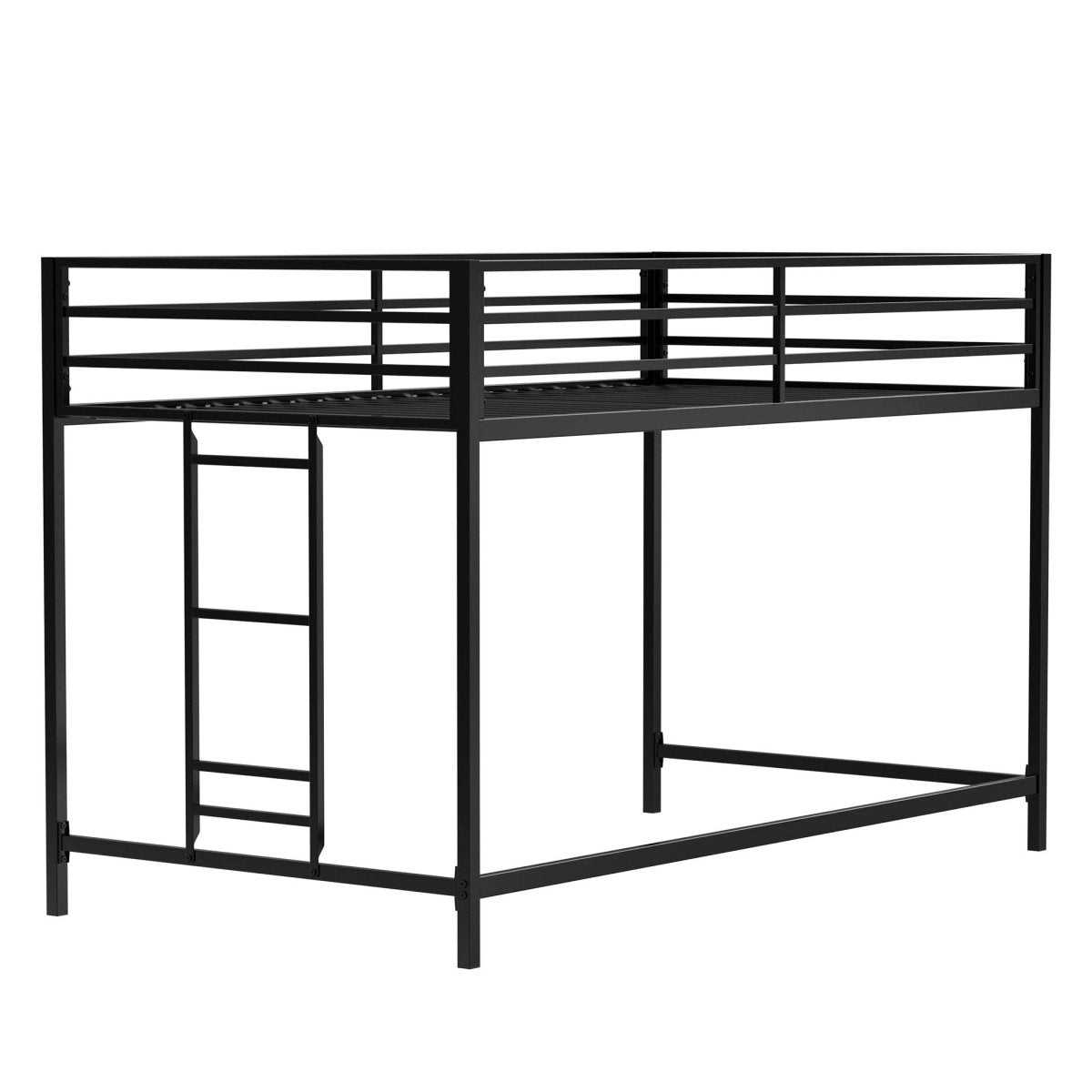 Junior Twin Metal Loft Bunk Bed With Ladder And Guardrails - Reposea - Omega Lifestyles