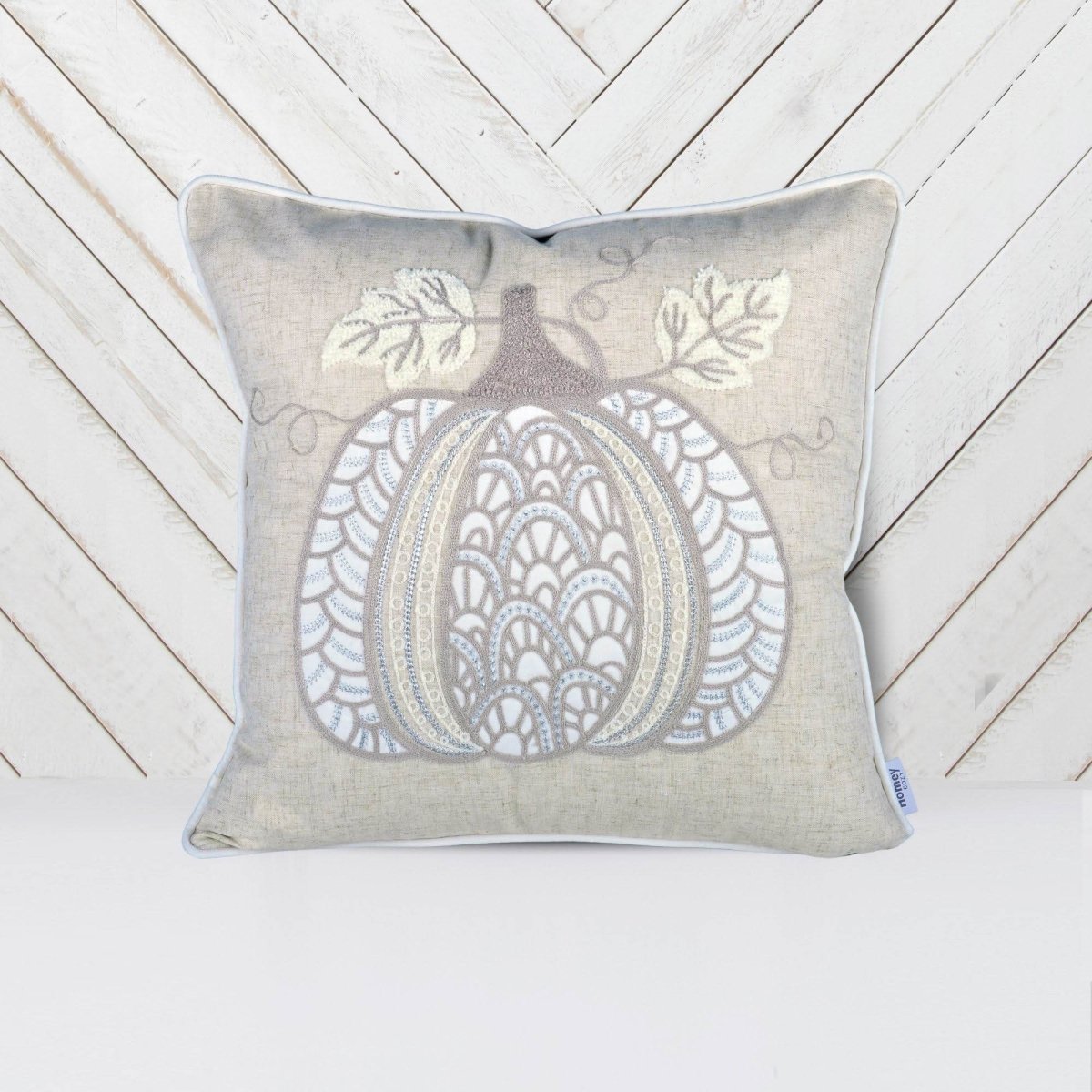 Lace Embroidered Pumpkin 20x20 Inch Throw Pillow - Reposea - Omega Lifestyles