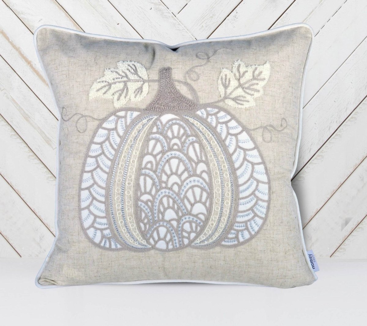 Lace Embroidered Pumpkin 20x20 Inch Throw Pillow - Reposea - Omega Lifestyles