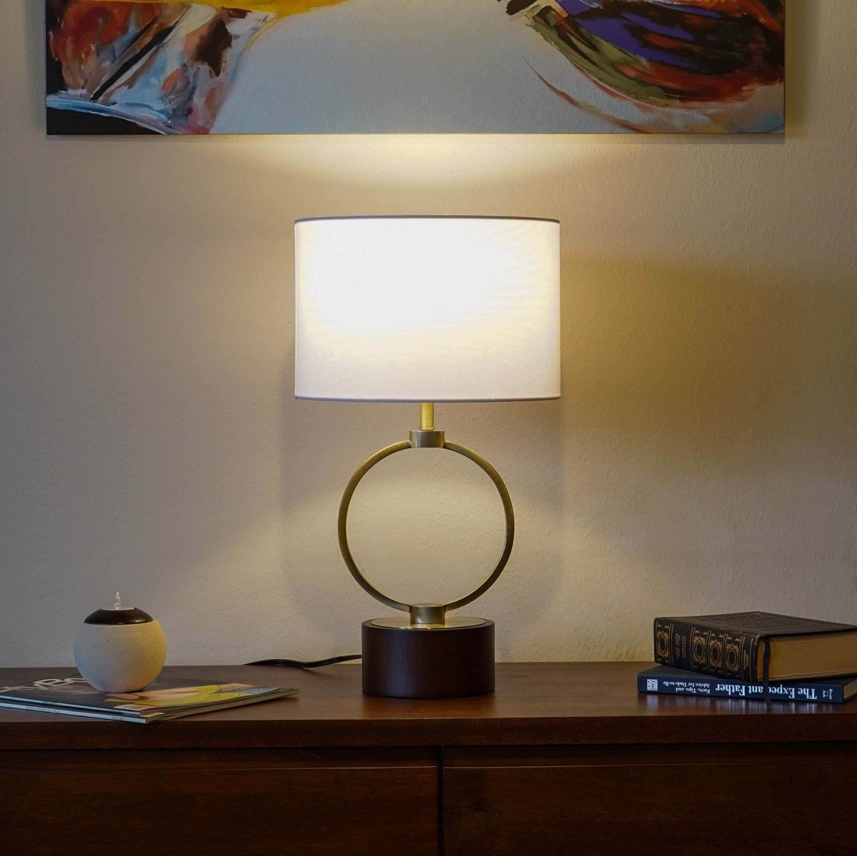 Mid-Century Modern Metal And Wood Table Lamp - Sleep Galleria