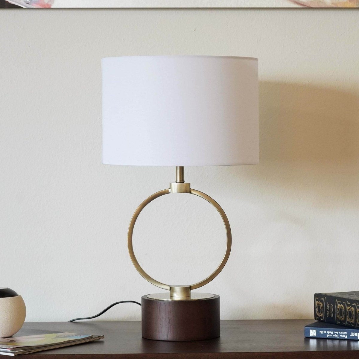 Mid-Century Modern Metal And Wood Table Lamp - Sleep Galleria
