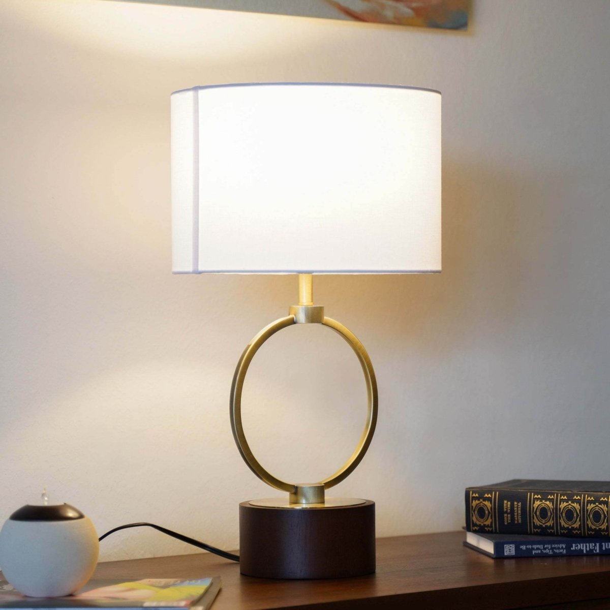Mid-Century Modern Metal And Wood Table Lamp - Sleep Galleria