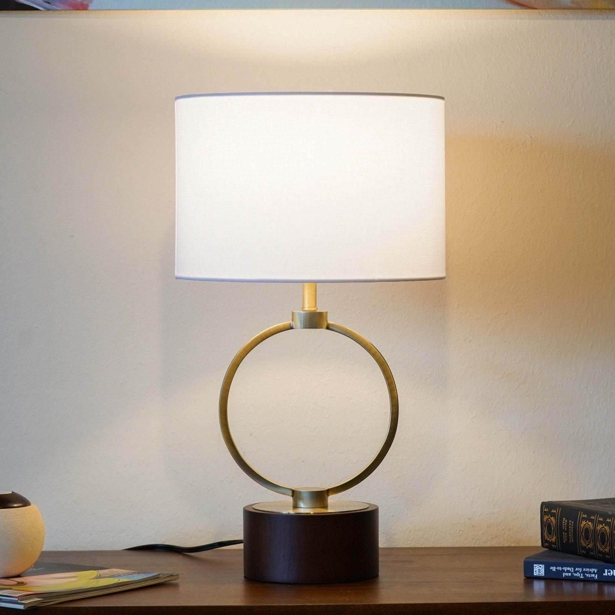 Mid-Century Modern Metal And Wood Table Lamp - Sleep Galleria