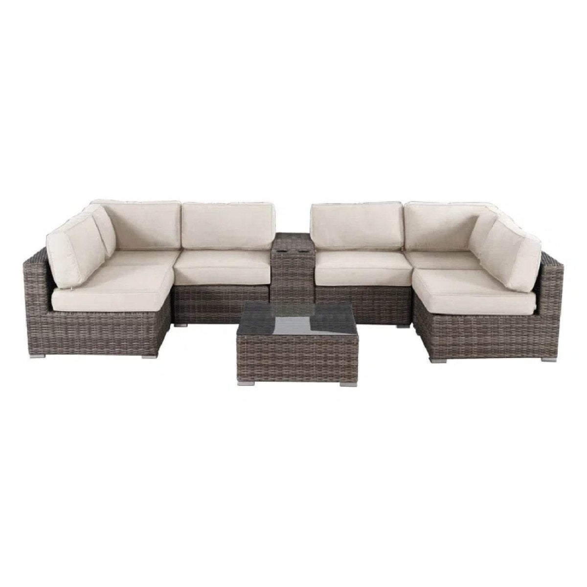 Outdoor Fully Assembled Wicker 4 - Person Seating Group - Reposea - Omega Lifestyles