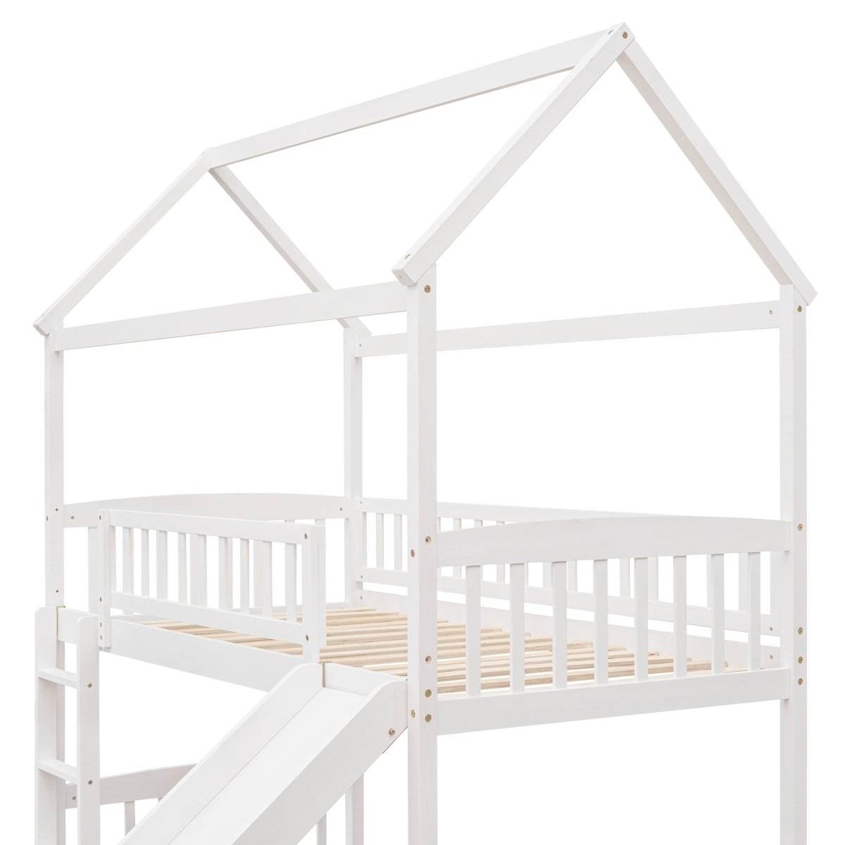 Solid Wood Twin Loft Bed With Slide And Playhouse Design - Sleep Galleria