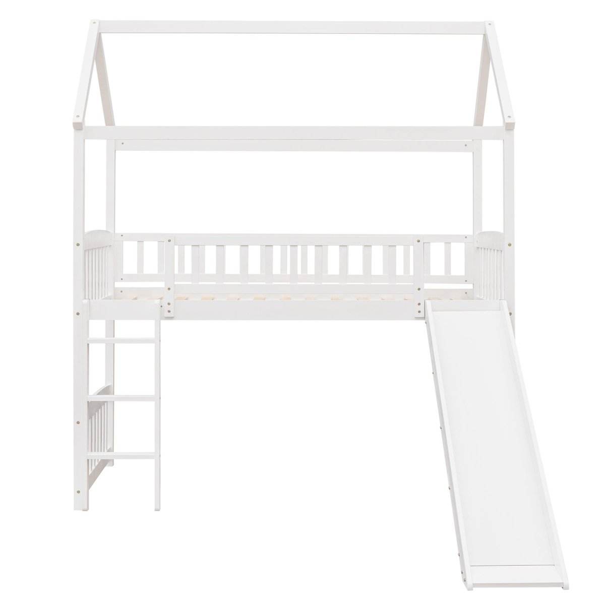 Solid Wood Twin Loft Bed With Slide And Playhouse Design - Sleep Galleria
