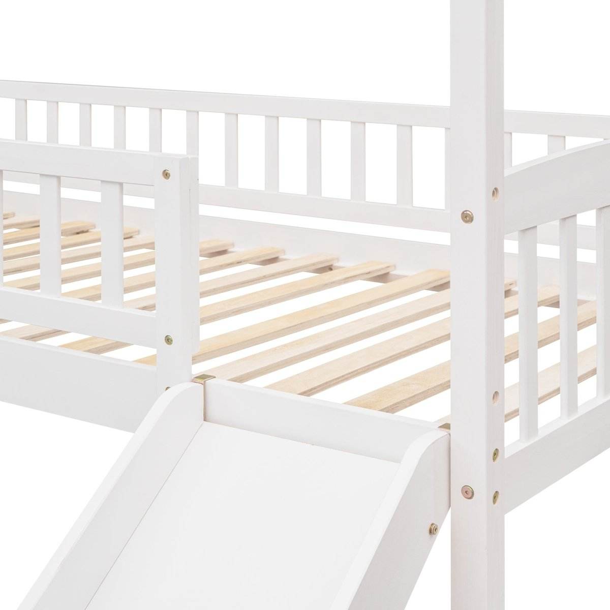 Solid Wood Twin Loft Bed With Slide And Playhouse Design - Sleep Galleria