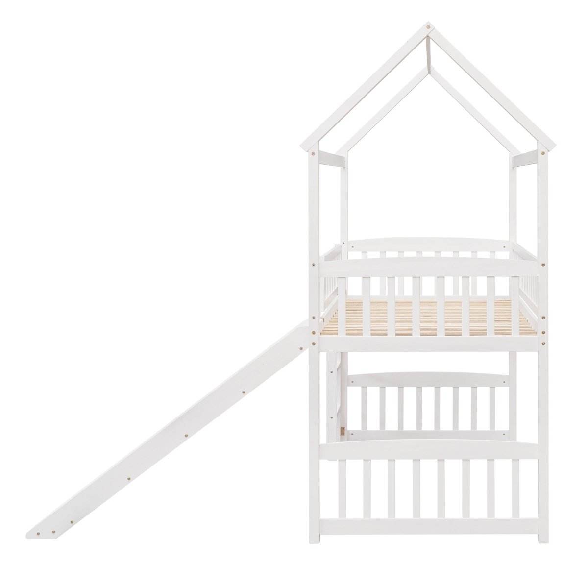 Solid Wood Twin Loft Bed With Slide And Playhouse Design - Sleep Galleria