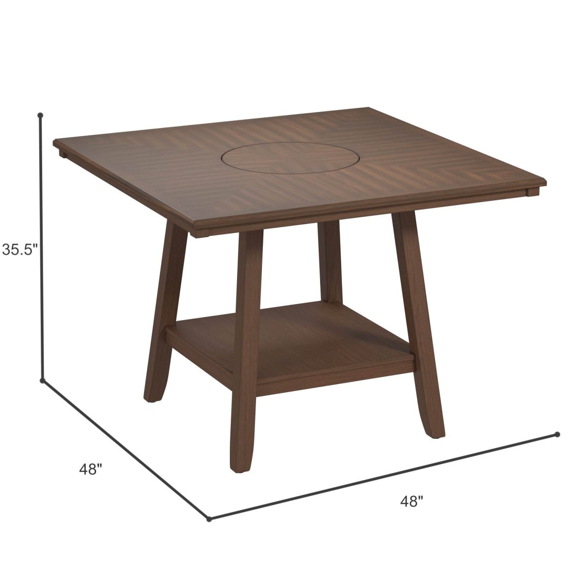 Transitional Walnut Brown Engineered Wood Square Accent Table - Reposea - Omega Lifestyles
