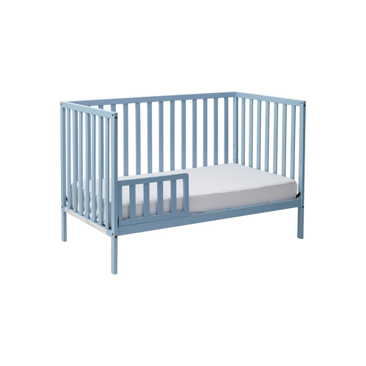 3-in-1 Convertible Solid Wood Baby Blue Crib - Sleep Galleria