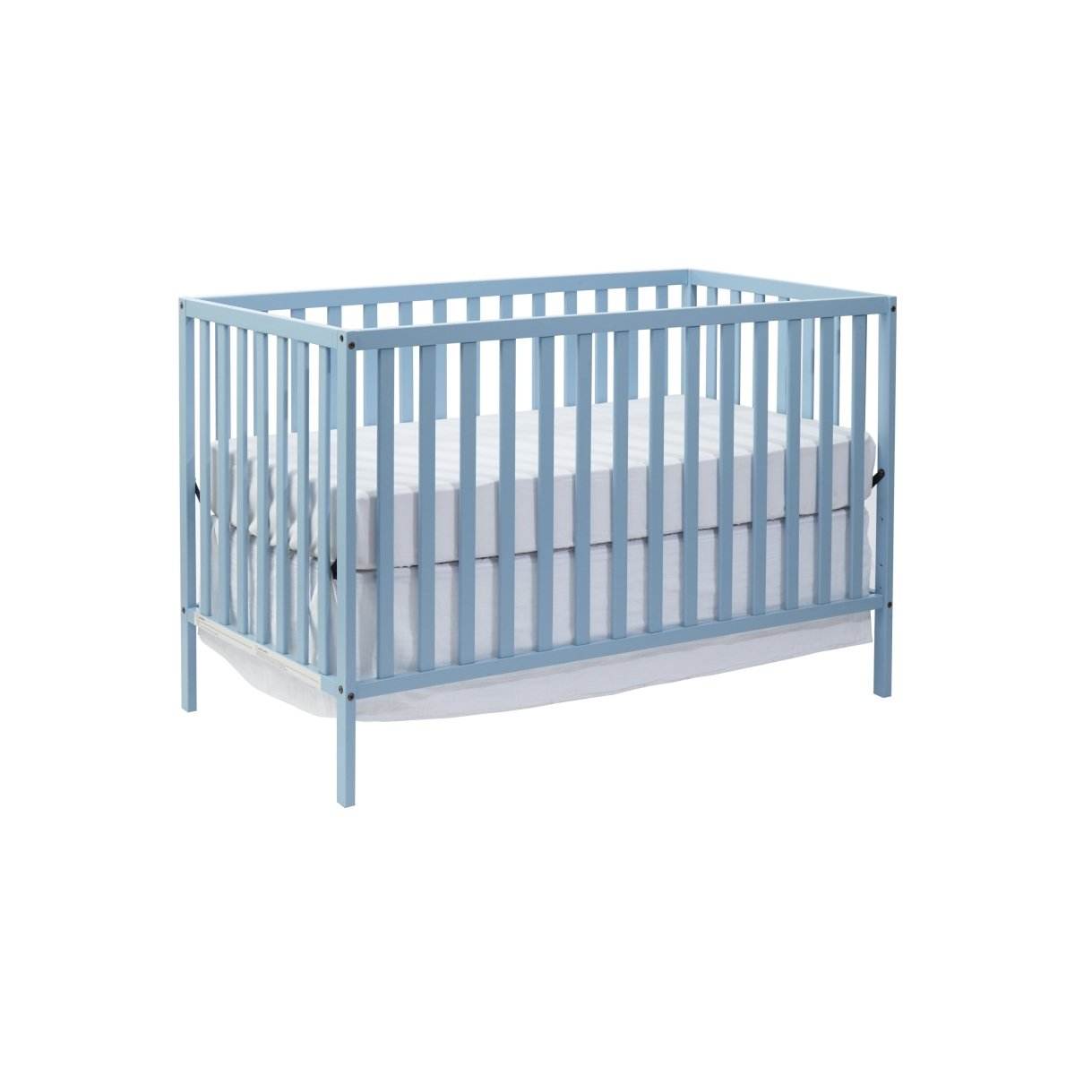 3-in-1 Convertible Solid Wood Baby Blue Crib - Sleep Galleria