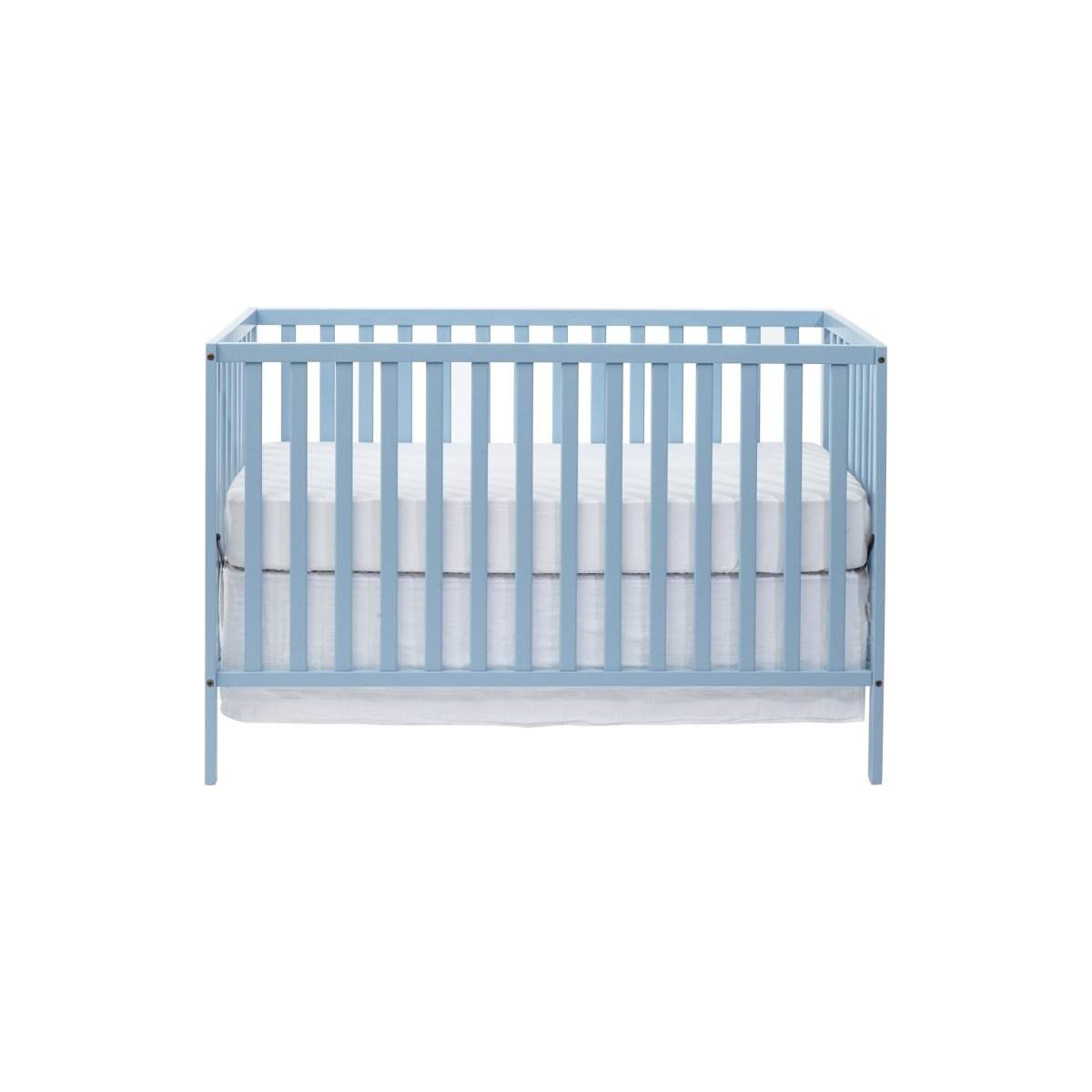 3-in-1 Convertible Solid Wood Baby Blue Crib - Sleep Galleria
